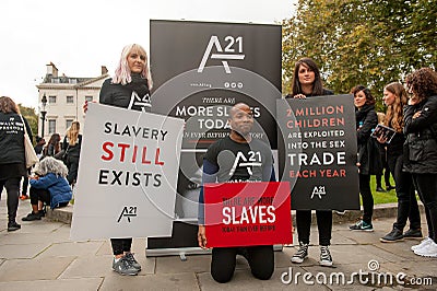 The A21 movement, campaign against human trafficking and slavery. Editorial Stock Photo