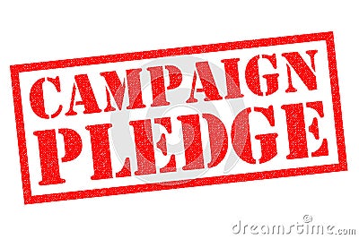 CAMPAIGN PLEDGE Rubber Stamp Stock Photo