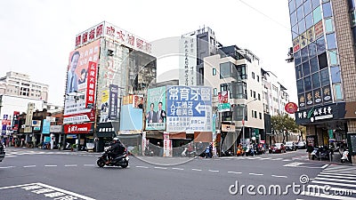 campaign poster of Lai Ching-te and his preferred candidate for legislative council on the street Editorial Stock Photo