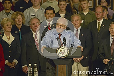 Campaign rally in Ohio attended by Vice Presidential candidate Cheney, 2004 Editorial Stock Photo