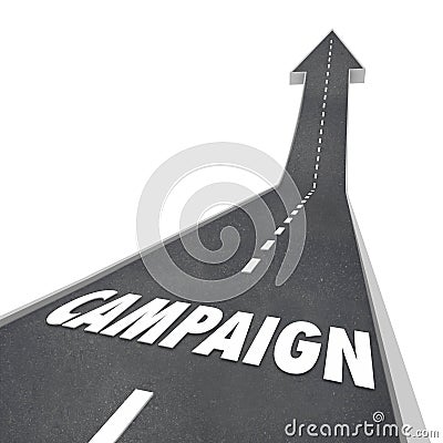 Campaign Word Road Advertising Marketing Election Win Success Stock Photo