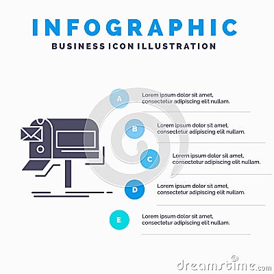 campaigns, email, marketing, newsletter, mail Infographics Template for Website and Presentation. GLyph Gray icon with Blue Vector Illustration