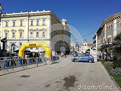 Benevento - Orienteering race in Piazza Castello Editorial Stock Photo