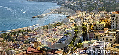 Campania - Panorama of Naples city, Italy Stock Photo