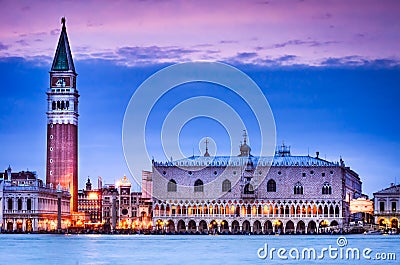 Campanile and Palazzo Ducale, Venice Stock Photo