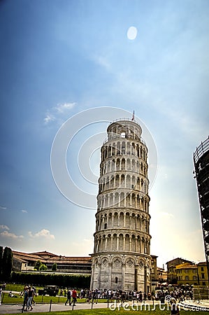 The Campanile at the Piazza dei Miracoli, aka Square of Miracles, Pisa, Italy . Detail. Editorial Stock Photo