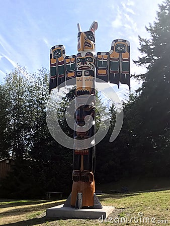 Campbell River Totem Pole, British Columbia Editorial Stock Photo