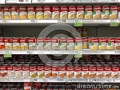 The Campbells soup aisle at a Publix grocery store Editorial Stock Photo