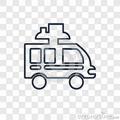 Camper concept vector linear icon isolated on transparent background, Camper concept transparency logo in outline style Vector Illustration