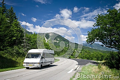 Camper in France Stock Photo