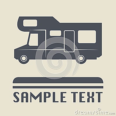 Camper icon or sign Vector Illustration