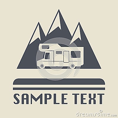 Camper icon or sign Vector Illustration