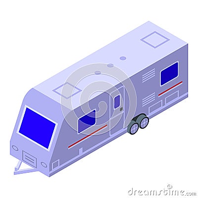 Camper trailer icon isometric vector. Camp caravan Stock Photo
