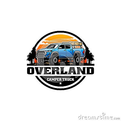 camper truck overland vehicle logo vector Vector Illustration