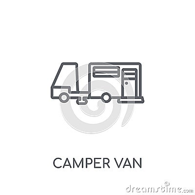 Camper van linear icon. Modern outline Camper van logo concept o Vector Illustration