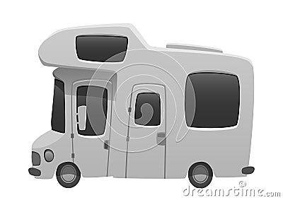 Camper van travel cartoon summer car illustration Vector Illustration