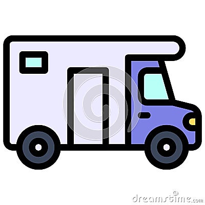 Campervan icon, transportation related vector Vector Illustration