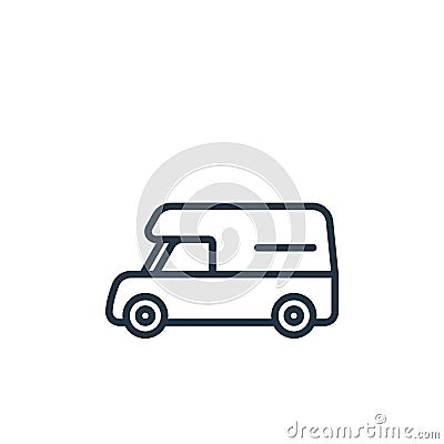 campervan icon vector from vehicles concept. Thin line illustration of campervan editable stroke. campervan linear sign for use on Vector Illustration