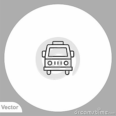 Campervan vector icon sign symbol Vector Illustration