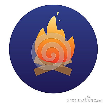 Campfire with firewood icon of vector Vector Illustration