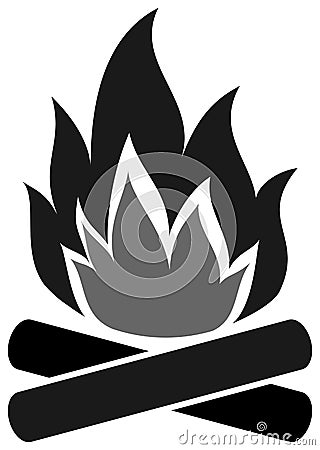 Campfire icon. Bonfire clipart Vector Illustration