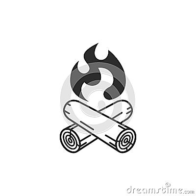 Campfire graphic icon. Camping symbol Cartoon Illustration