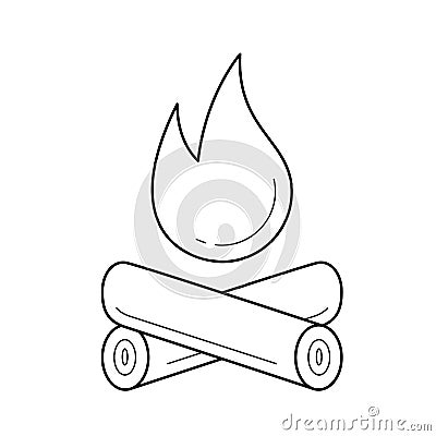 Campfire line icon. Vector Illustration