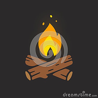 Campfire logo illustration Vector Illustration