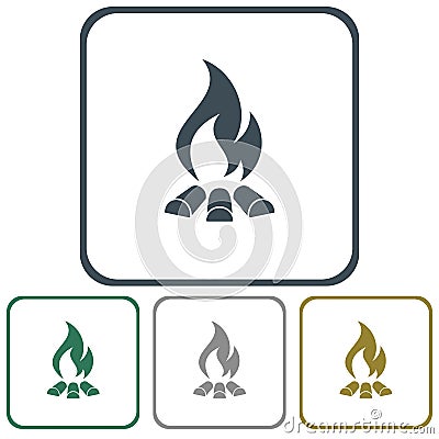 Campfire silhouette icon Vector Illustration