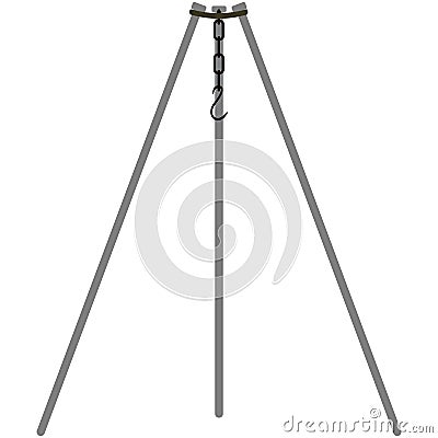 Campfire tripod vector isolated on white background Vector Illustration