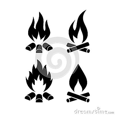 Campfire vector icon Vector Illustration