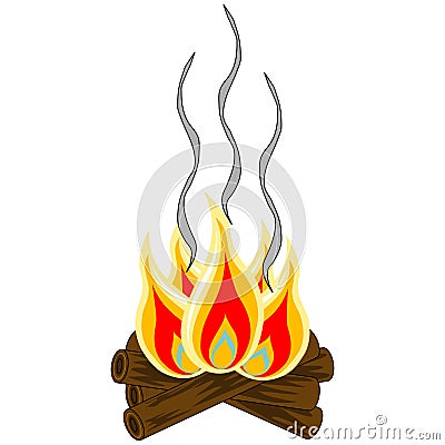 Campfire Vector Vector Illustration