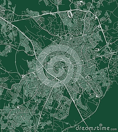 Campinas city Brazil municipality vector map. Green street map, municipality area. Urban skyline panorama for tourism Vector Illustration