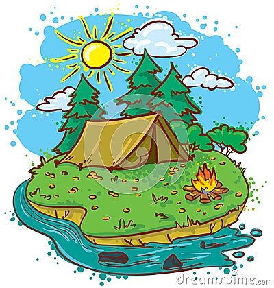 Camping Vector Illustration