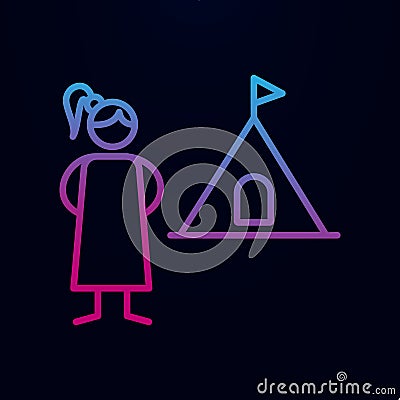 Camping, adventure nolan icon. Simple thin line, outline vector of adventure icons for ui and ux, website or mobile application Stock Photo