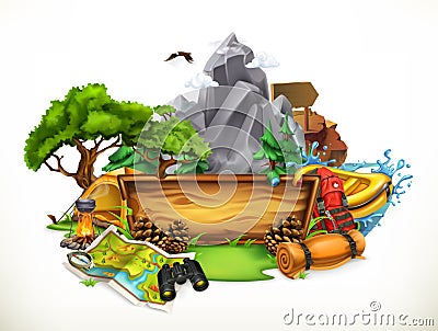 Camping and adventure, vector illustration Vector Illustration