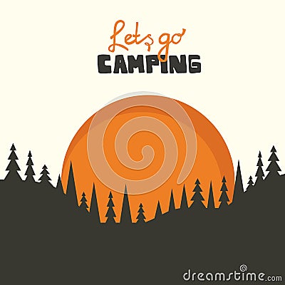 Camping background Vector Illustration