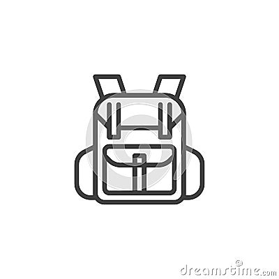 Camping backpack line icon Vector Illustration