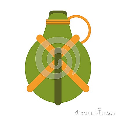 Camping bottle cartoon isolated Vector Illustration