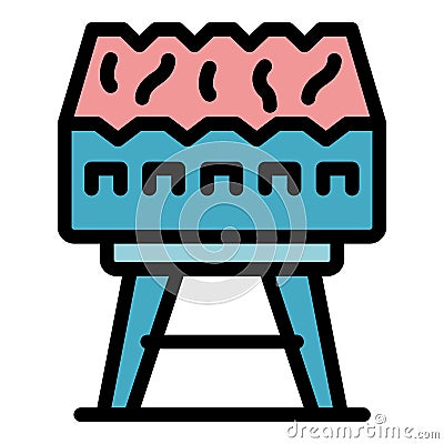 Camping brazier icon color outline vector Vector Illustration