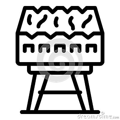 Camping brazier icon, outline style Vector Illustration