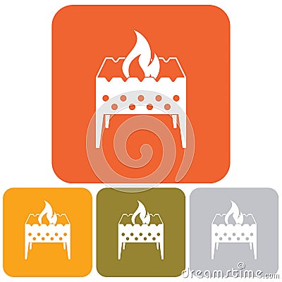 Camping brazier icon Vector Illustration