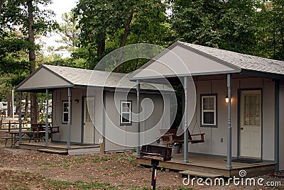 Camping Cabins Stock Photo