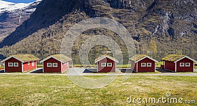 Camping cabins in Norway Stock Photo