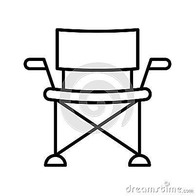 Camping chair icon. Fishing folding chair. Folding seat Vector Illustration