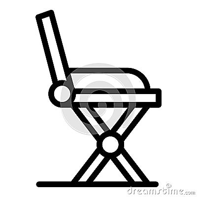 Camping chair icon, outline style Vector Illustration