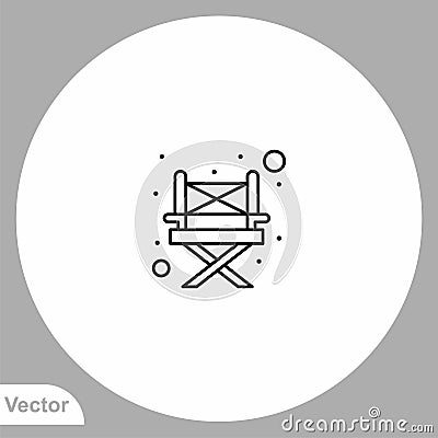 Camping chair vector icon sign symbol Vector Illustration