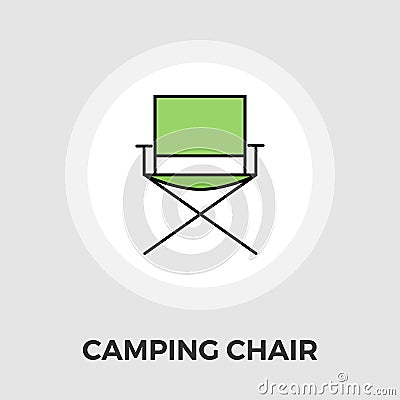 Camping chair Vector Flat Icon Vector Illustration