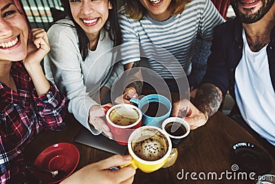 Camping Coffee Break Togetherness Friendship Concept Stock Photo