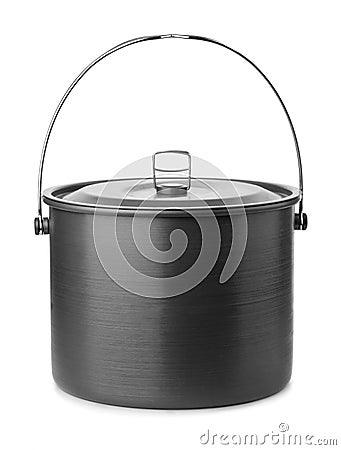 Camping cooking pot Stock Photo